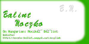 balint moczko business card